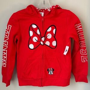 Kids Minnie Mouse hooded sweatshirt Size 7/8 NWT